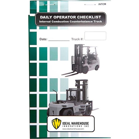 Replacement Checklist 70-1075 For Ideal Warehouse Propane Counterbalance Forklift Checklist Caddy